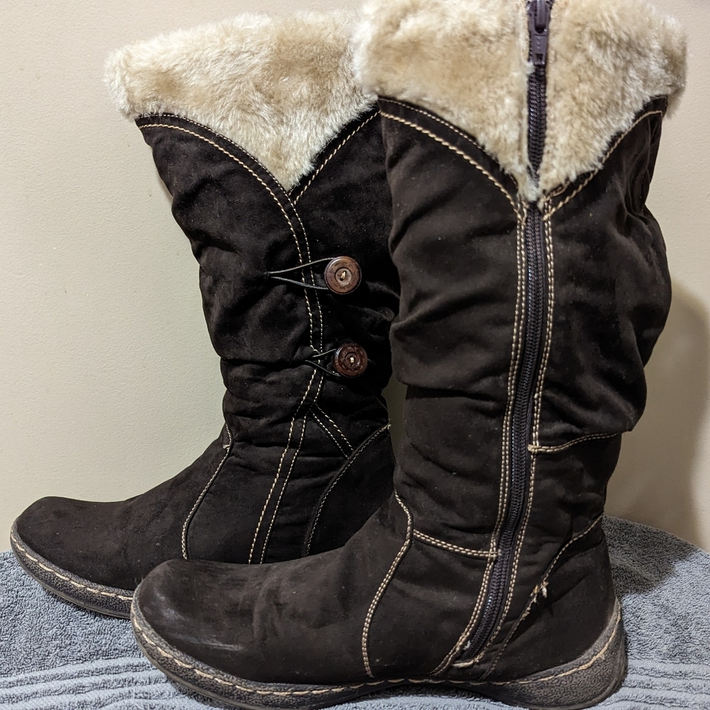 Dark chocolate boots